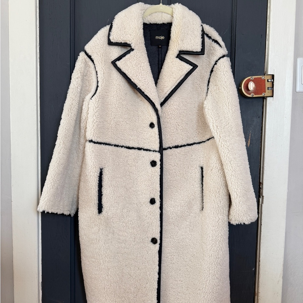 Maje Cream/Ivory Women's Fleexe Coat